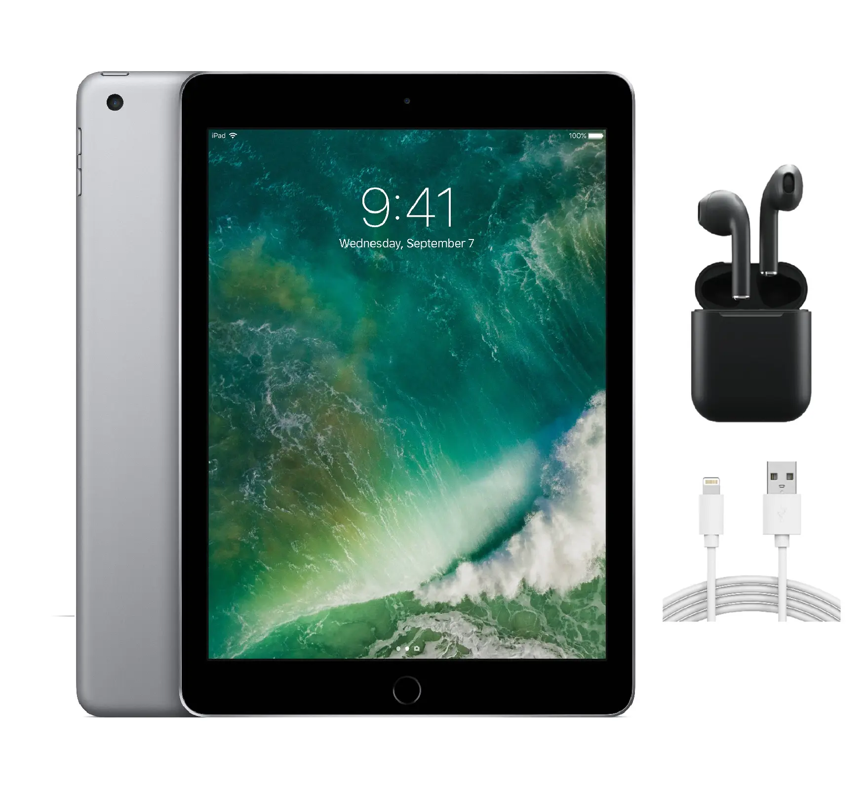 Refurbished Apple iPad 2017 (5th Gen) WiFi Only A1822 - Good Condition with Wireless Earbuds & 1 Year Warranty