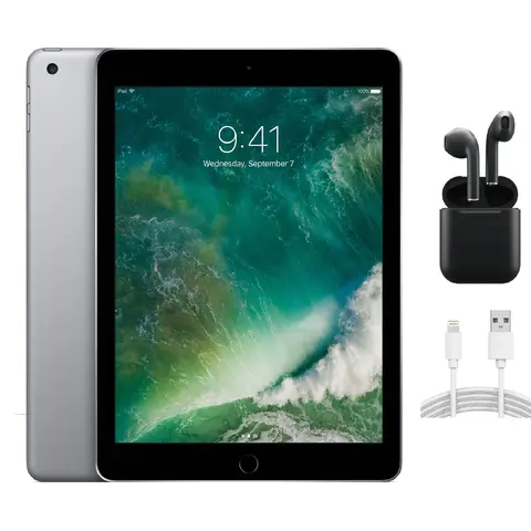 Refurbished Apple iPad 2017 (5th Gen) WiFi Only A1822 - Good Condition with Wireless Earbuds & 1 Year Warranty