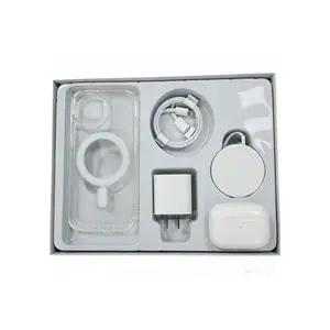5 Pack for iPhone Accessories Gift Box Set, Wireless Earbuds, Bluetooth Headphones, Compatible with MagSafe Charger Charging, Clear Case, Earbuds Inside Combo
