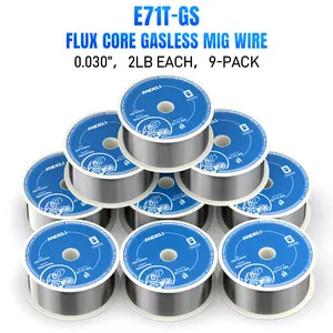 ANDELI Flux Core Gasless Welding Wire, .030"/.035'' E71T-GS 2Lbs Low Splatter Spool Mig Welding Wire Gasless Mild Carbon Steel