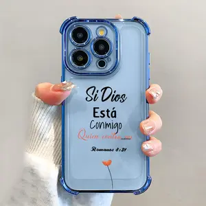 Romanos 8:31 Bible Verse Phone Case , Electroplated Cover with Airbag Shockproof Slim Soft TPU Cover Shockproof for iPhone 17 Pro Max Plus Air/16/15/14/13/12/11 y Samsung Galaxy S21 S22 S23 S24 S25 S26 Ultra Plus