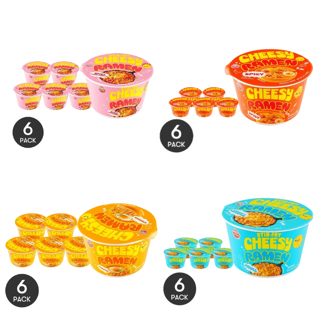 6PACKS OTTOGI  OTOKI Cheesy Ramen Bowl Korean Instant Noodles with Quick & Easy Meal 4 flavors to choose: Spicy Chili & Cheddar Flavor, Cheddar & Mascarpone Flavor，Spicy Flavor，Cheddar Flavor Food Cheese Pansit