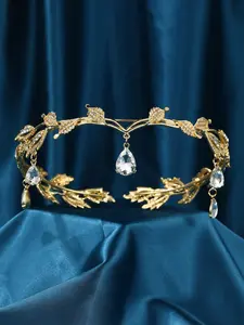 Women's Shiny Hair Accessory, Princess Style Forest Crown, Wedding Party Bride Headpiece, Rhinestone Fairy Queen Costume Jewelry, Tiaras, Hairpiece