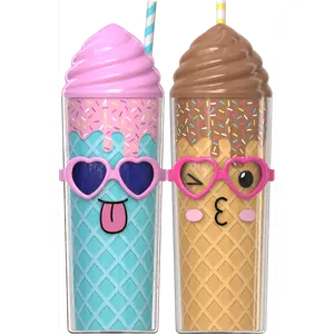 COOL GEAR 2-Pack 20 oz Shady Sweets Tumbler with Pressure Fit Lid and Straw Included