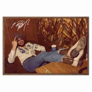 (No Frame) Retro Hank W. JR Autograph Art Poster, Unframed Wall Art, Home Decoration Poster, Gift for Fans