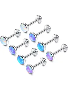 8pcs 16g Tragus Piercing Jewelry Set, Body Piercing Kit, Nose Piercings Kit, 316L Stainless Steel Flat Back Cartilage Earrings, Nose Rings Studs for Women
