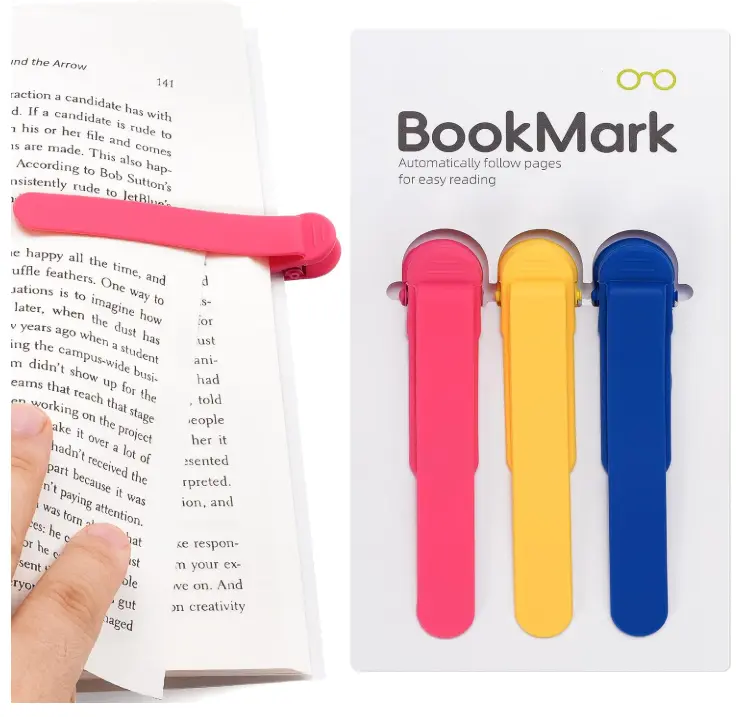 Automatic Bookmark, Smart Bookmarks for Women Men Accessories Silicone Book Mark Bible  Markers Book Marks for Reading Book Lovers Gifts Bookish