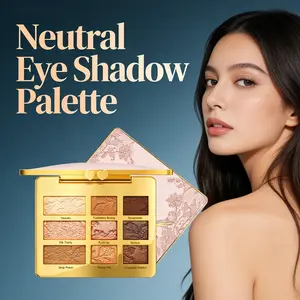 9 Color Neutral Eyeshadow Palette, Matte Shimmer Earth Tones, Long-Lasting Pigmented, Easy to Blend for Beginners