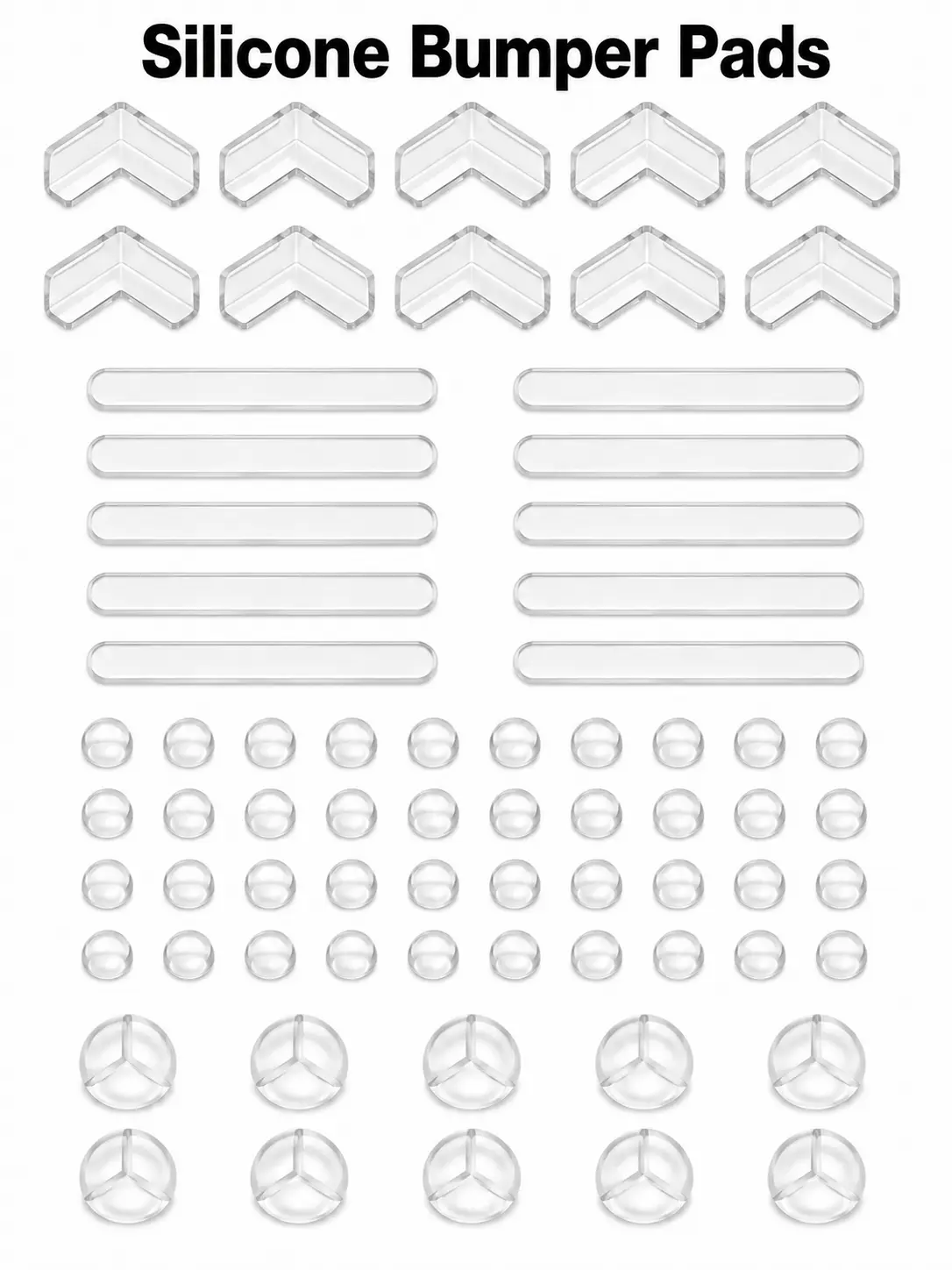 80PCS Clear Corner Protectors for Baby Safety, Silicone Edge Guards for Tables & Furniture, Self-Adhesive Anti-Collision Bumpers, Noise Reduction & Scratch Protection