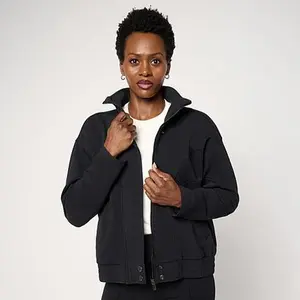 DG2 by Diane Gilman Knit Flex Zip-Front Seamed Jacket