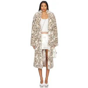 MAJORELLE Lola Faux Fur Coat in Snow Leopard