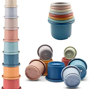 Baby Stackable Cup Set, Nesting Toy Cups for Toddlers, Fun Educational Bath Toys, Colorful Stacking Toys for Boys and Girls