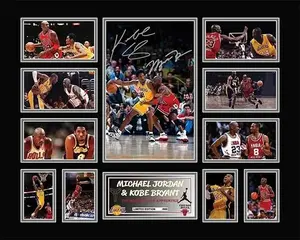 MICHAEL JORDAN & KOBE BRYANT SIGNED LIMITED EDITION POSTER PRINT UNFRAMED MEMORABILIA