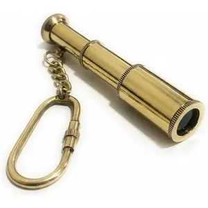 3 Inch Brass Spyglass Key Chain |  Nautical , Ideal for Maritime Enthusiasts, Steampunk and Pirate , Decorative Brass Key Ring