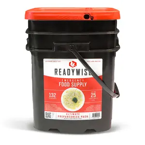READYWISE - Emergency Food Supply Bucket, 132 Servings, MRE Meal Food Supply, Freeze Dried Food for Hiking, & Camping Essentials, 25 Year Shelf Life