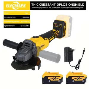 ELECMAPS cordless angle grinder compatible with Dewalt 20V MAX battery, high-speed brushless motor, adjustable speed settings, suitable for grinding and polishing, professional finishing, sturdy and durable, ideal for various home renovation applications