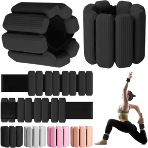 Wrist Weights 2Pack Adjustable Wearable Wrist Ankle Weights for Women/Men Silicone Wrist Bangles for Walking Yoga Pilates Gym Arm & Leg Workout 2lb