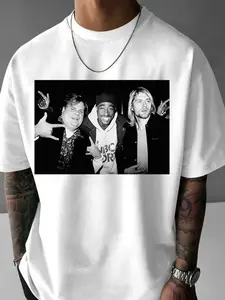 Legend Chris Farley 2Pac Shakur and Kurt Cobain Tee For Men, Shirt for women, Rapper Tees, Y2K 90s Graphic Shirt, Womenswear Top, Streetwear Tshirt