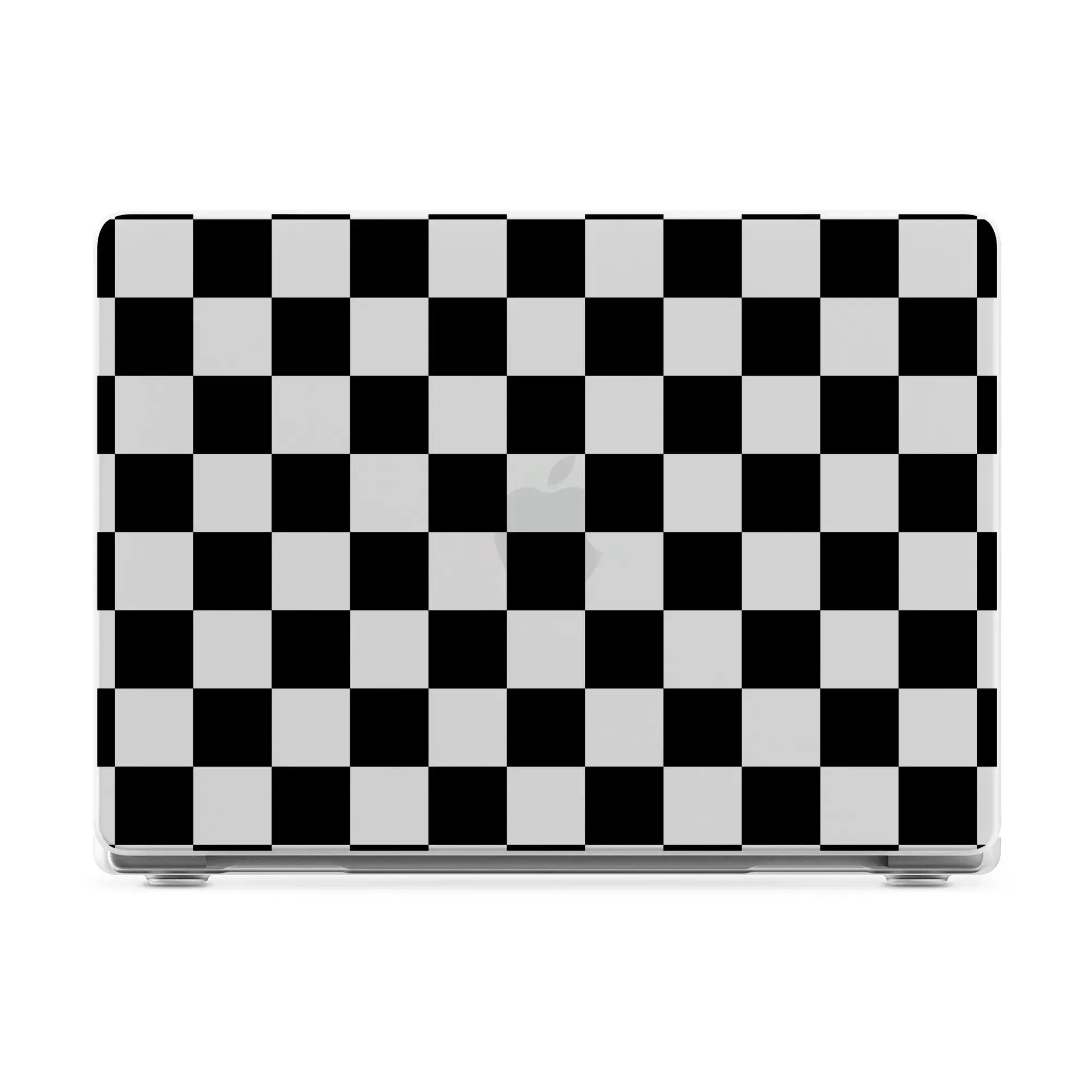 Casely MacBook Case | Fit Check | Black Checkerboard Laptop Shell | Snap-on Laptop Shell with Raised Anti-Slip Grip and Bottom Vent Cutouts | Hard Policarbonate Protective Laptop Cover