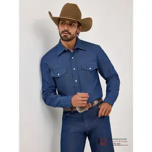 WRANGLER COWBOY CUT® WORK WESTERN RIGID DENIM LONG SLEEVE SHIRT 3263