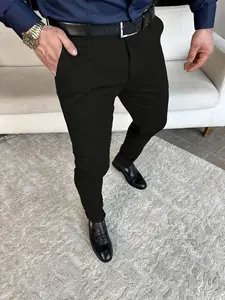 Men's Breathable Soft Straight Leg Business Casual Trouser Pants, Slim Fit Suit Pants, Loose Simple Design, Menswear Suitable for Office and Formal Events