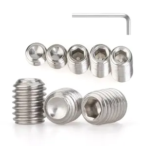 M10 x 10mm 20 Pcs Set Screws, Headless Concave End, Grub Screws with Internal Hex Drive, 304 Stainless Steel, Metric Thread, Includes Allen Wrench, for Bathroom Fixtures, Towel Racks, Light Fixtures