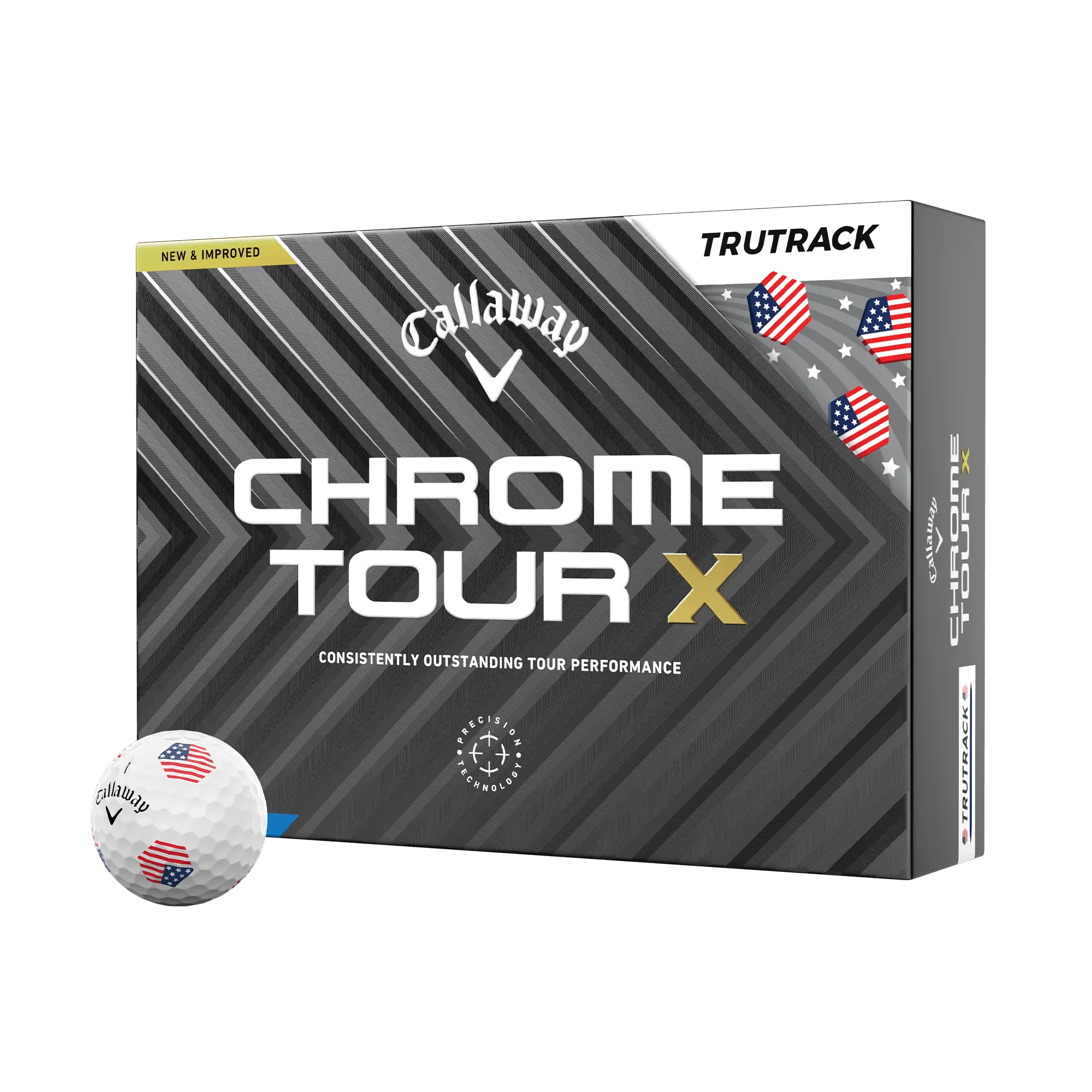 Callaway Golf Chrome Tour X USA TruTrack Golf Balls in White