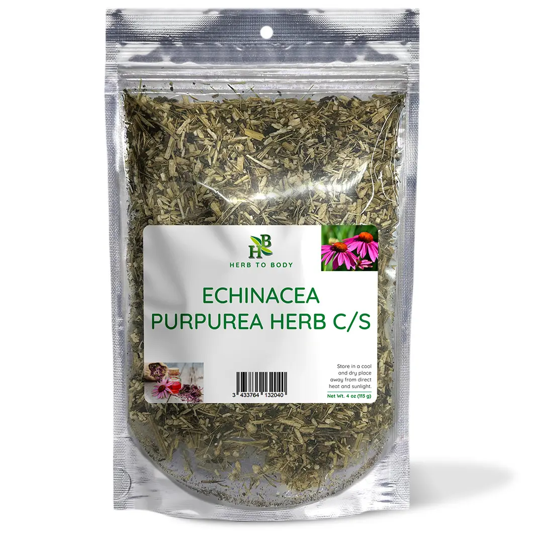 Echinacea Purpurea Herb C/S - 4 oz (113 g) | Cut and Sifted | Herb To Body Wellness Tea Ingredient