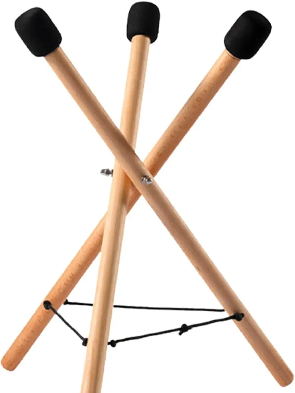 Handpan Stand Tongue Drum Bracket Solid Wood Adjustable Tripod Structure Holder Extendable Snare Bracket for 12 to 22 Inch Percussion Instruments