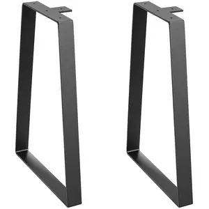 TikTokShopBlackFridayVEVOR 16 inch Trapezoid Steel Table Legs, Replacement Furniture Legs Set of 2 for DIY Coffee Tables, Modern Desks, Bench, Night Stands, Sofa, Max Load 400 lbs Heavy Duty, Quick Instalation Legs Black