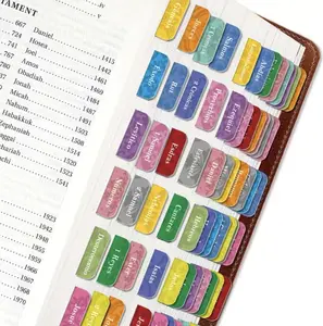 Spanish Bible Tabs 75 ct Laminated Repositionable Durable Paper Index Dividers for Comfortable Reading Large Print Labels Tabs