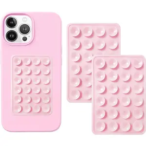 2PCS Suction Phone Mount Silicon Adhesive Hands-Free Mirror Shower Phone Holder for Videos and Selfies