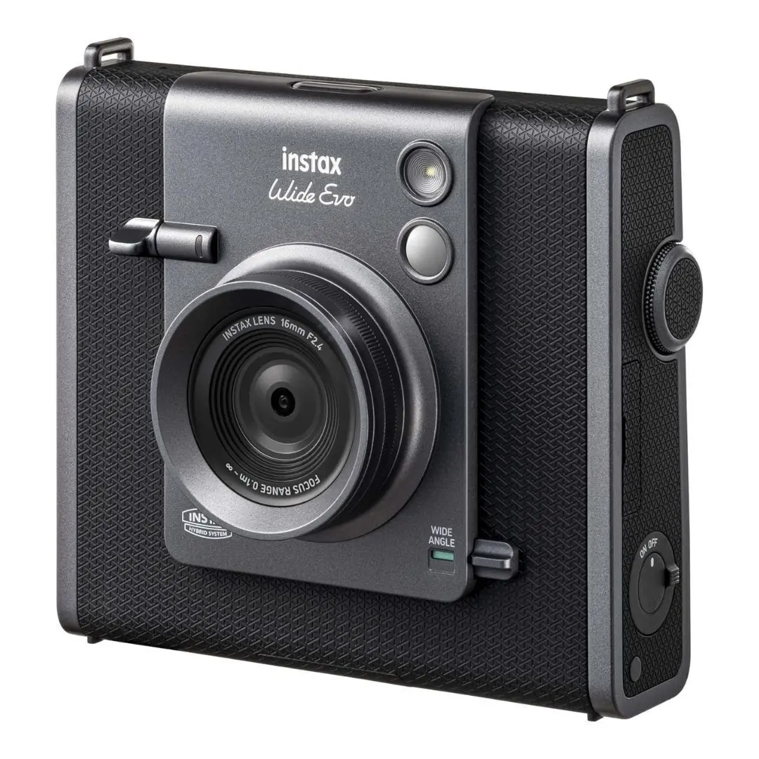 Fujifilm instax WIDE Evo Digital Instant Film Camera - 16 Megapixel, 10 Lens Effects, Tripod-Compatible, Selfie-Friendly, Device Charging Support (Black and Gray)