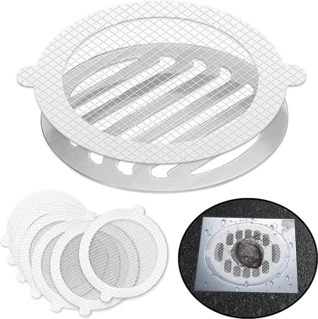 30PCS Pack, 4" x 4" Shower Drain hair  Catcher, Disposable Hair Catcher for Shower, Round Coners