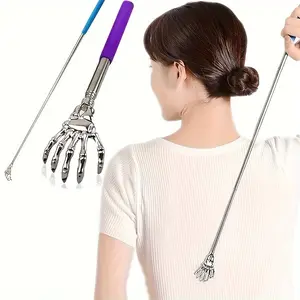 1pc Ghost Hand-Shaped Stainless Steel Telescopic Back Scratcher - Household Massager, Self-Massage Tool for Itching Relief