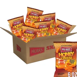 Herr’s Cheese Curls, Honey Cheese Flavored, Gluten Free Snacks, 6oz Bag (6 Count)