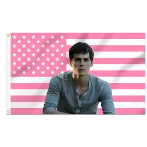 Art Tapestry Dylan O'Brien 3x5 Foot Decorative Flag with 2 Brass Grommets for Outdoor Indoor Double Stitched Wall Hanging Room Decor Tapestry College Dorm Porch Outside Decorations Teen Wolf Gift