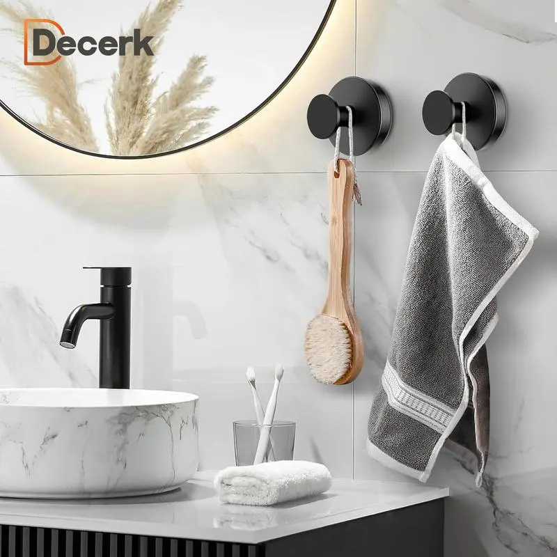 2 PCS Suction Cup Hooks christmas gift Gadgets Kitchen home essentials suction Hooks bathroom accessories Waterproof Reuseable for Shower Bathroom Towel Hooks Shower Hooks Holders Shower Hooks Hanging Towels Loofah Robe