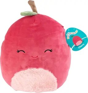 Squishmallows Original 10-Inch Cherry The Cherry - Official Jazwares Plush - Collectible Soft & Squishy Fruit Stuffed Animal Toy - Add to Your Squad - Gift for Kids, Girls & Boys
