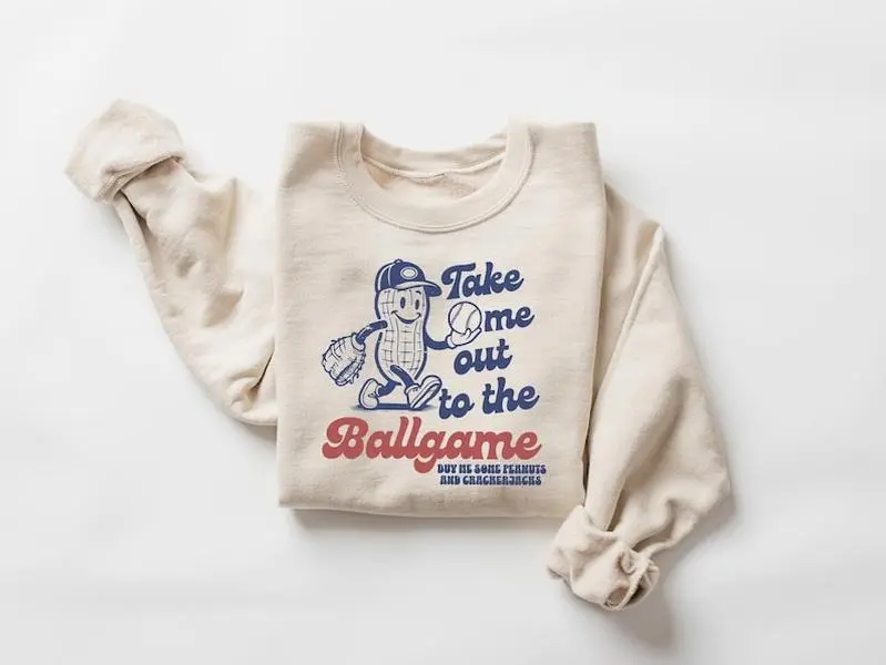 Take Me Out To The Ballgame Sweatershirt Tshirt, Baseball Game Day Tee, Vintage Sports Fan Summer Baseball Sweaters