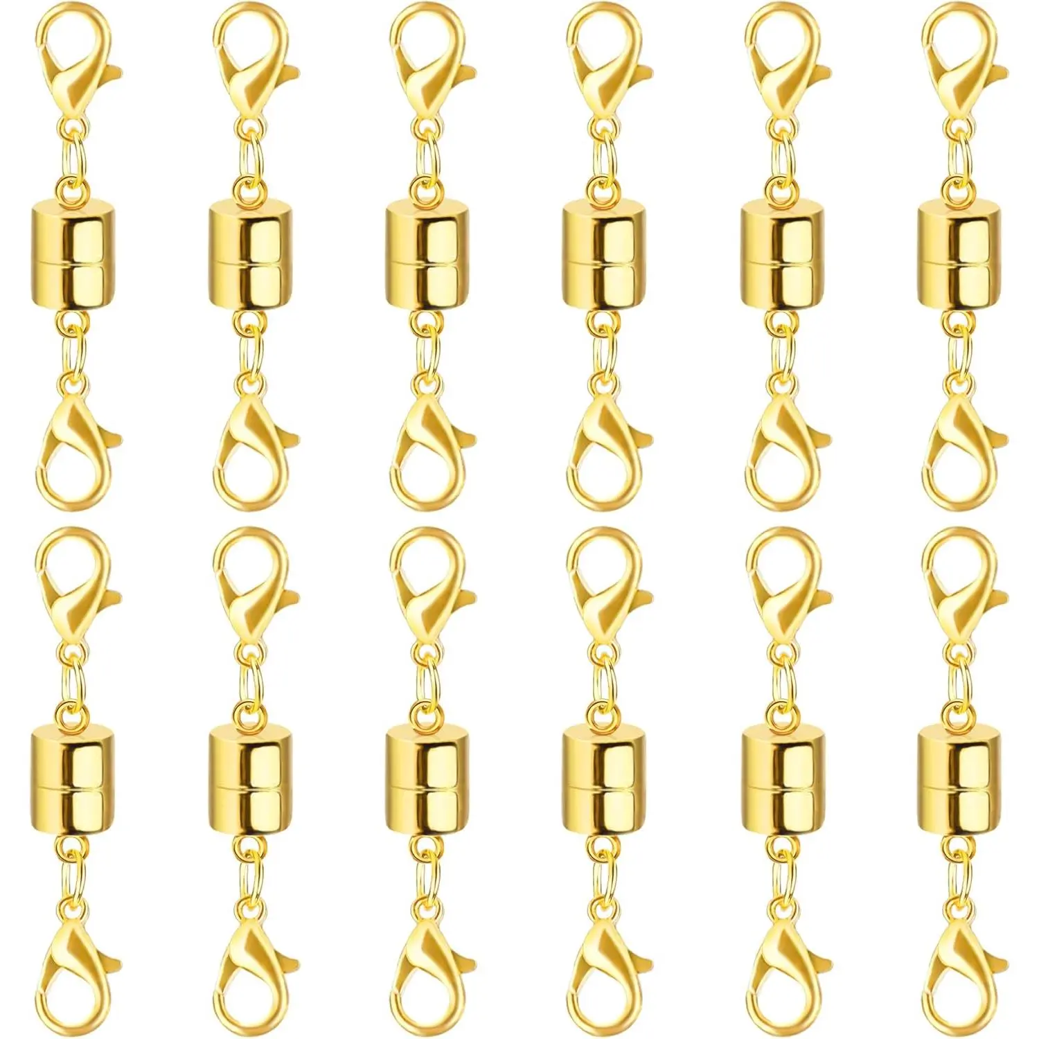 Necklace  Clasps and Closures with Double Lobster Clasp, 14K    Clasps for Necklaces, Bracelet Necklace Extenders for Women (12PCS)