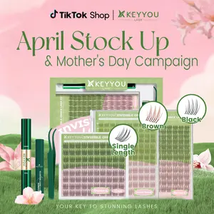 KEYYOU Aurora DIY Lashes Clusters With Invisible Band  Waterproof Long-Lasting | Natural Daily | Festival Lash Extension 8-16MIX Mascara Alternative Lash Tiktok April Stock Up & Mother's Day Campaign