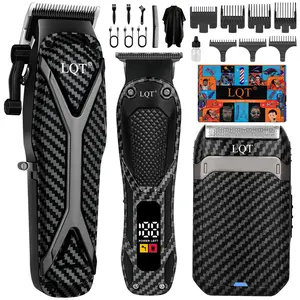 LQT 3Pcs Men's Professional Grooming Set, Cordless Hair Clipper & Trimmer, Electric Shaver with LED Display, Premium Gift Box, Perfect Father's Day Gift