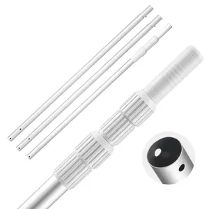 VEVOR Pool Pole, 3.4 to 15 Ft Telescoping Swimming Pool Cleaning Poles, Professional Adjustable Telescopic Pole with 2 Extension Poles, Heavy Duty Cleaner Stick for Skimmer Net, Brush, Vacuum Head