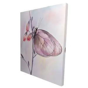 360 stand Blush Pink Butterfly Artistic Wall Print - 36x48in Flower Photo, Unframed Nature Floral Insect-Themed Poster, Room Home Decor Artwork, Decoration, Unframed Art Print, Accent Wall Prints, Animal Artwork Prints