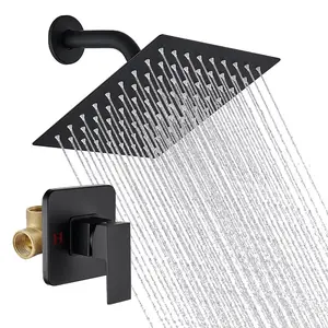 Upgraded Shower Head Combo High Pressure Spray Rainfall Showerhead All Metal Easy Reach Diverter Shower Arm with Pause Mode Handheld