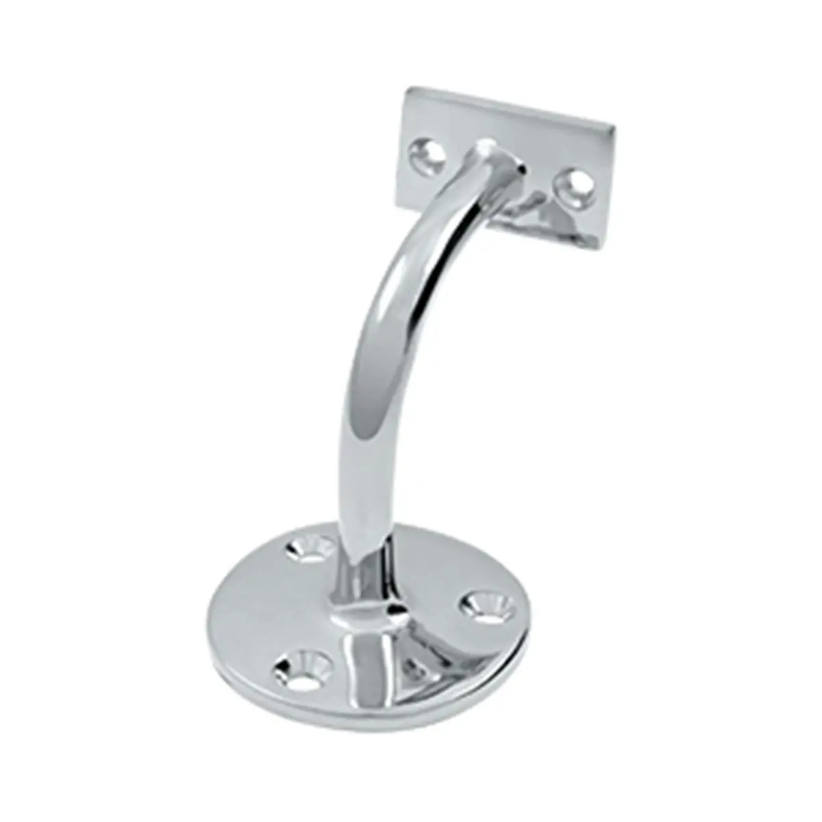 212 MAIN Deltana Light Duty Adjustable Hand Rail Brackets - 3.18 in. Projection, Bright Chrome Finish, Solid Construction, Adjustable Bracket
