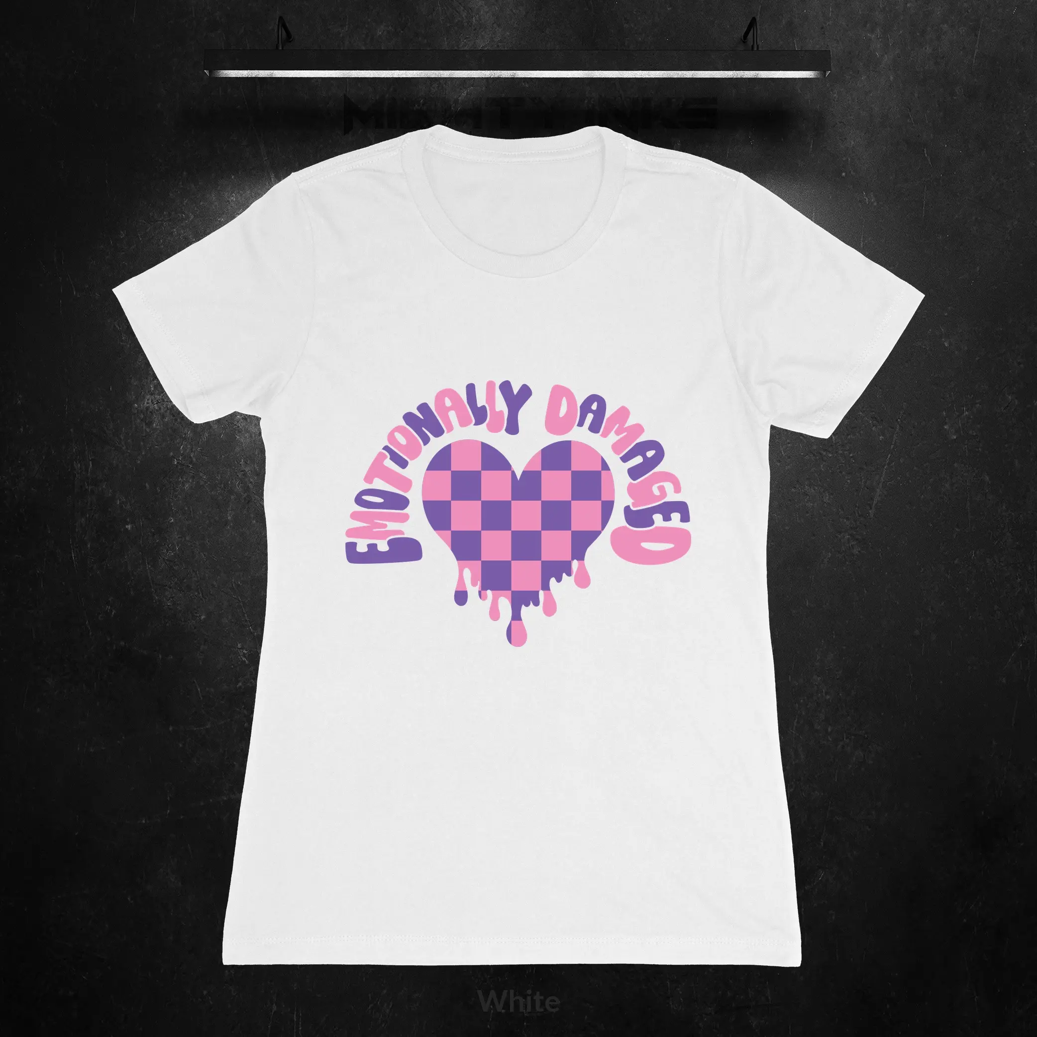 Dripping Checkered Heart - Women's T-Shirt