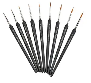 TIKA 9-Piece Professional Miniature Paint Brush Set, Fine Detail Brushes for Art, Nail and Model Painting