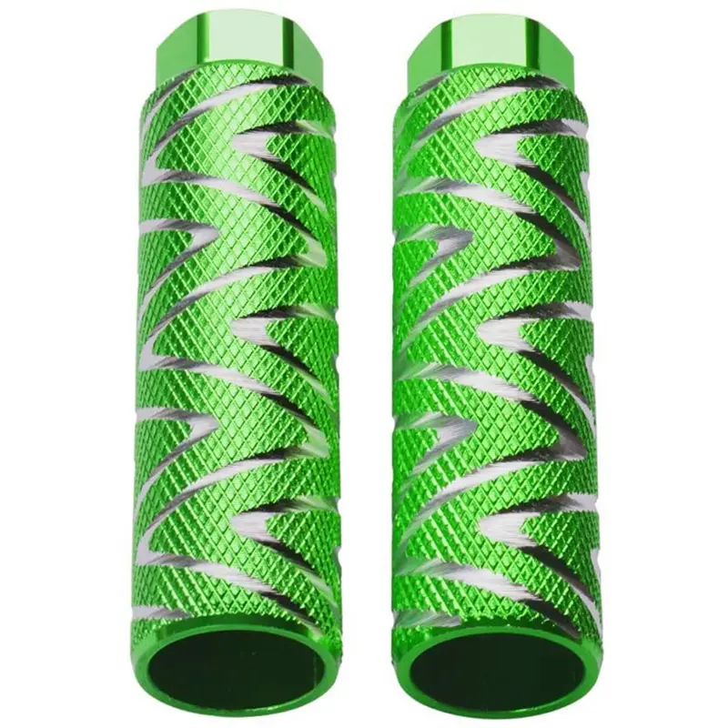 2-Pcs Aluminum Alloy BMX Back Seat Pegs Set, Bicycle Parts with Knurled Texture & Anti-Skid Grip, Fits 3/8-in Front & Rear Axles, 100x25.5mm Cylindrical Size, Cold Extrusion, Mountain Bike Compatible, 100kg Max Load Capacity (for BMX Shows)